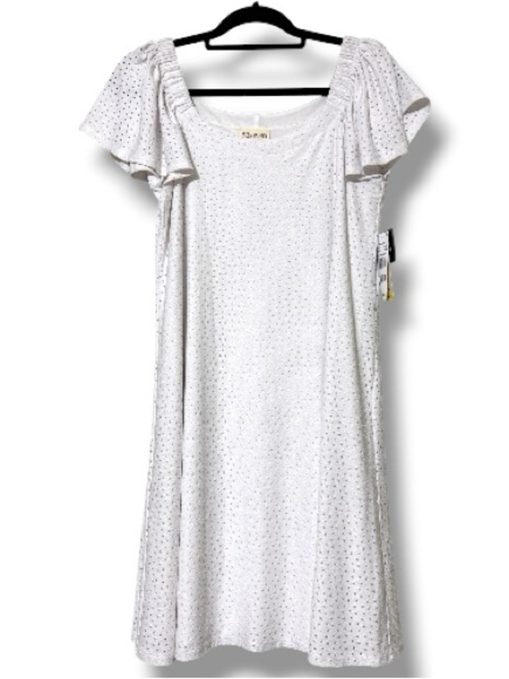 52seven medium a line shift dress eyelet lace flutter convertible shoulder nwt